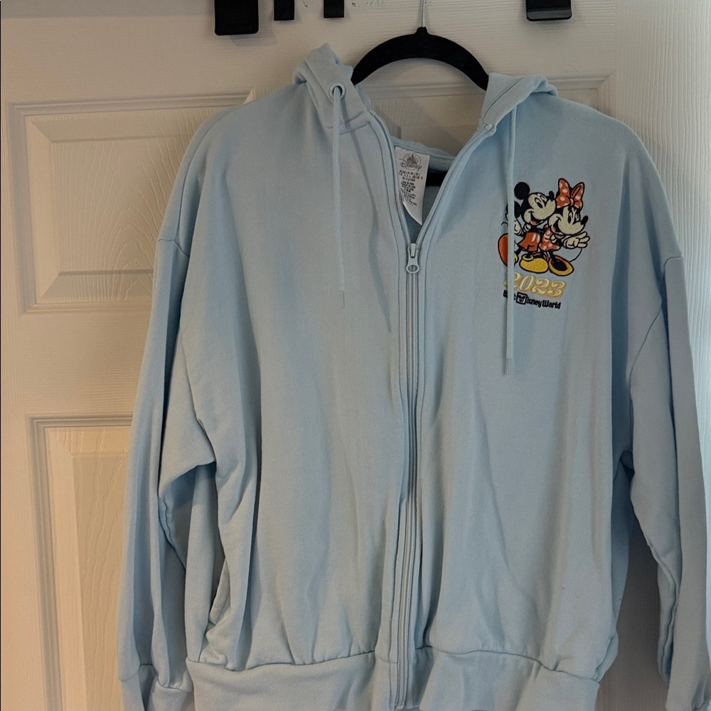 Disney Light Blue Mickey & Minnie Zip Hoodie